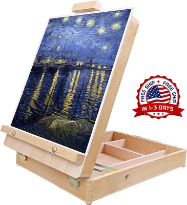 Caballete de exhibición y pintura de madera de haya ajustable resistente NEW US