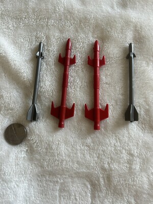 2 Vintage GI Joe Cobra Mamba Replacement Missiles Plus 2 Extra Missiles Rare