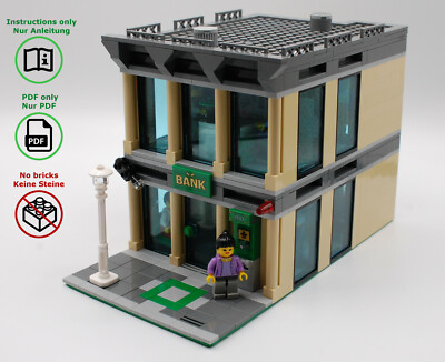 Lego City Bank - modular, toll bespielbar, MOC Bauanleitung, keine Steine