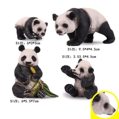 4pcs Panda Wild Farm Animal Toy PVC Action Figure Kids Toys Party Gifts
