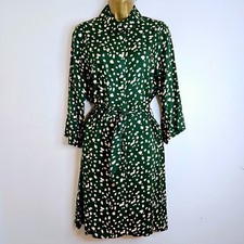 NEW DOROTHY PERKINS 8-20 Green Spotted Polka Dot Belted Shirt Dress
