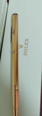 New Rolex Ballpoint yellow gold Pen With Box twist type blue ink