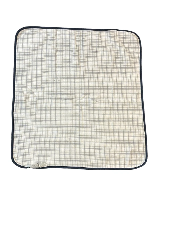 Manta First Impressions Niños Cachorro Perro Bola Blanco Borde Azul Marrón Espalda a Cuadros Foto 4 de 4