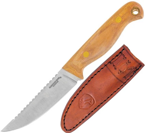 Condor Trelken Fixed Knife 3.5" 420HC Steel Sawback Full Blade Hickory Handle
