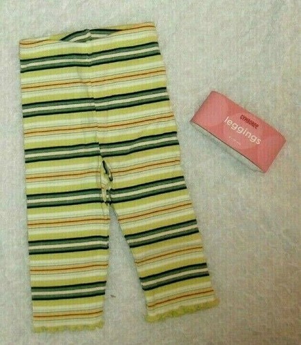 YELLOW GREEN STRIPED LEGGINGS VINTAGE 