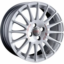 CERCHIO IN LEGA OZ RACING SUPERTURISMO WRC RACE BIANCO ROSSO LETTERING 18x7 ET39 4x100