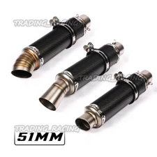 38-51mm Carbon Fiber Exhaust Pipe Mufflers Slip On DB Killer For Motorcycle ATV