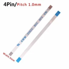 FFC/FPC Flexible Flat Cable Pitch 1.0mm 4-Pin 4P 80C 60V VW-1 50mm-3000mm W: 5mm