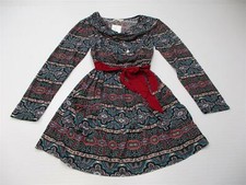new HOT & DELICIOUS Women's Size S Long Sleeve Teal/Red Paisley Cowl Neck Dress