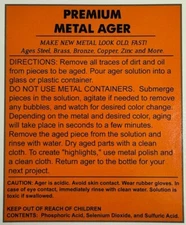 Metal Ager Darkening Solution antique vintage old metal tin steel copper brass