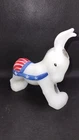 Fenton Opal Satin Glass Patriotic Donkey 4.5” Figurine Hand Painted and Signed