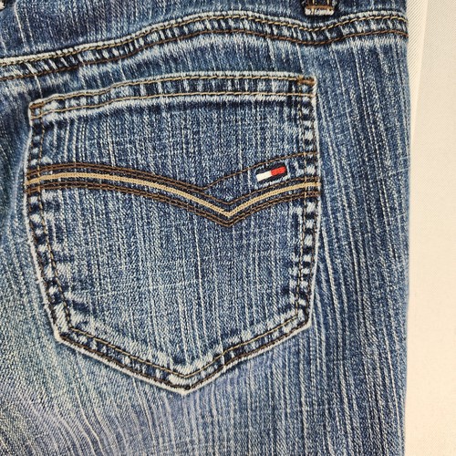 Tommy Hilfiger Jeans Women SZ 4R 29 x 30 Bootcut Skinny Blue Faded Stretchy Hipp - Picture 6 of 8