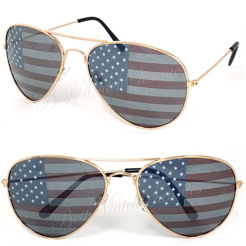 2 Pairs American USA Flag Pilot Sunglasses FREE Pouches Pick your color! - Picture 12 of 15