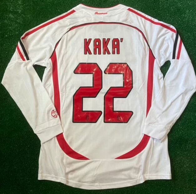 Kaka#22 AC Milan 06/07 Long Sleeve Retro Vintage Shirt Classic