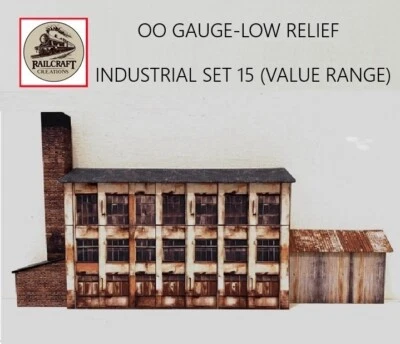 RAILCRAFT CREATIONS OO Gauge 1/76 Model Buildings Diorama (Low Relief Industrial Set 15 VALUE RANGE)
