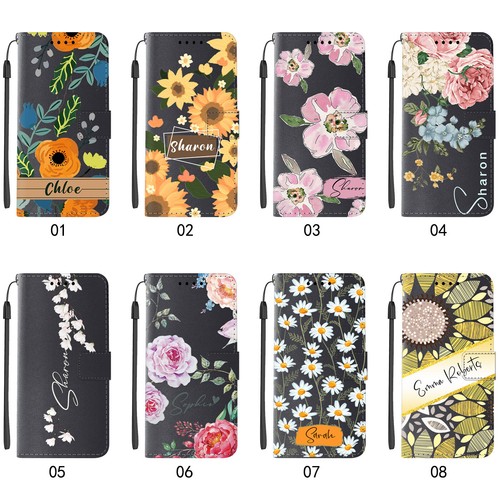 Flowers Wallet Case Personalised Leather Cover For Google Pixel 8 7 Pro 7A 8A 6A - Picture 2 of 82