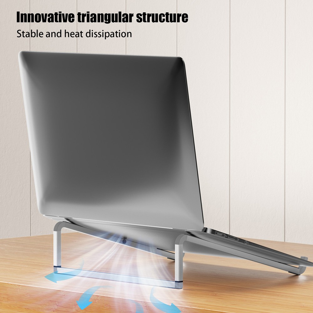 Foldable Aluminum Laptop Stand for MacBook PC Tablet Desk Use Foldable Aluminum Laptop Stand for MacBook PC Tablet Desk Use