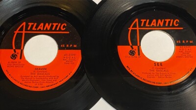 Lot of 2 The Rascals 45 RPM Records - Heaven / Baby I'm Blue -- Away ...