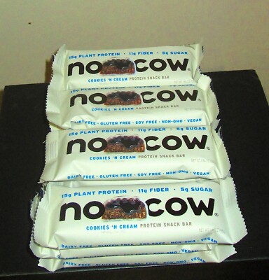 No Cow-COATED Cookies 'N Cream Protein Bars-set of 12 bars