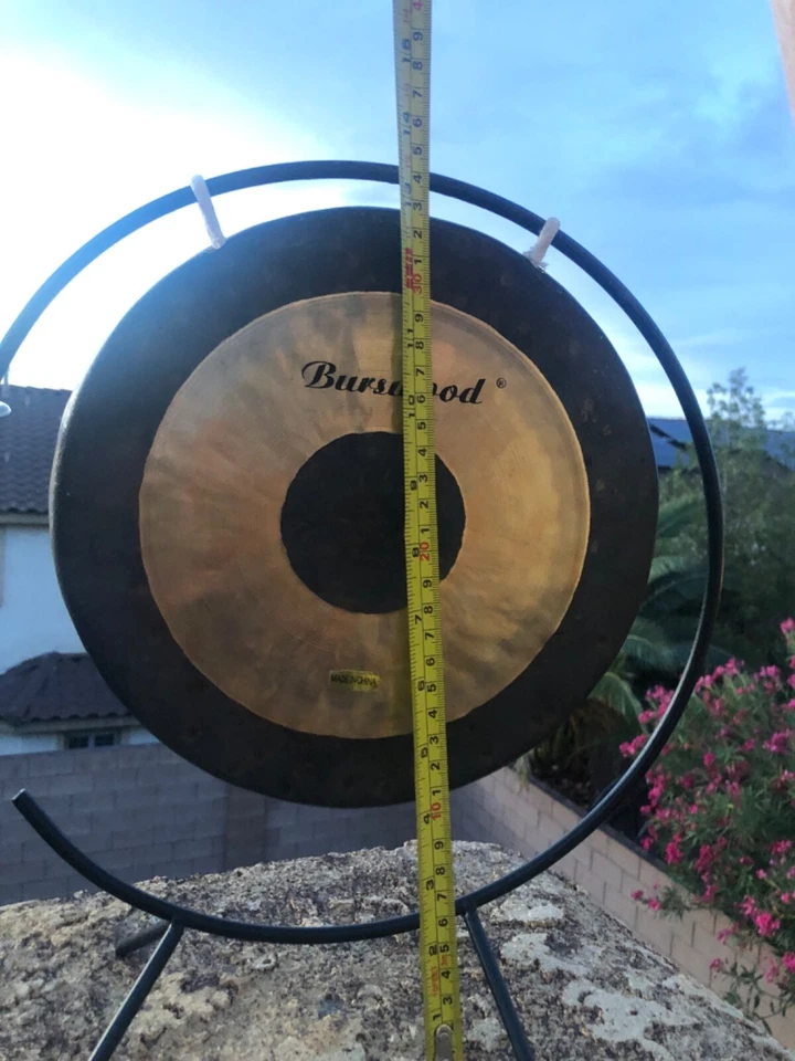 "Gong Burswood vintage raro de 9"" con soporte - sin mazo" Foto 3 de 4