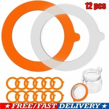 12Pcs Silicone Jar Gaskets Airtight Seals Rings Replacement Fits Mason Canning
