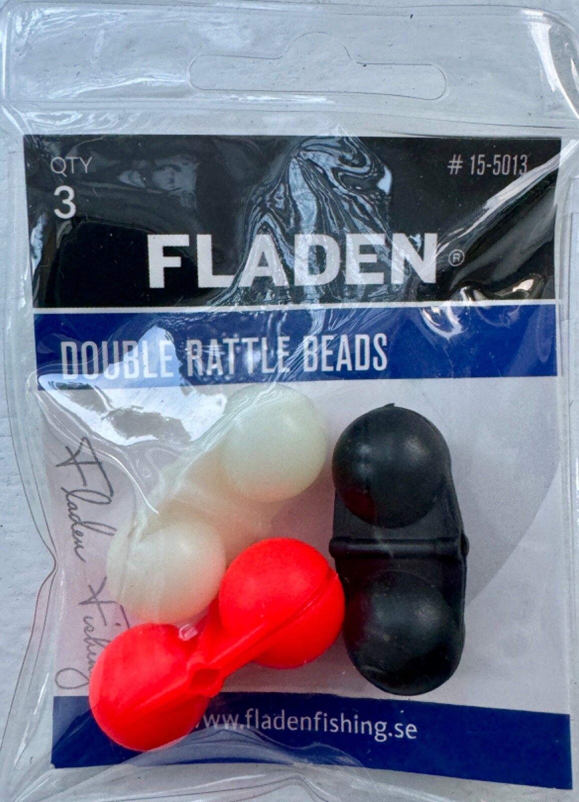 Fladen Double Rattle Beads Red, White, Black for Pike and Catfishing 15-5013