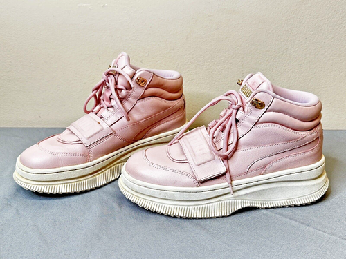 Puma Women's Deva High Top Platform Sneakers Boots 374099-02 Pink Gold Sz 8