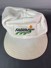 Vintage White Farmland Insurance Patched Hat