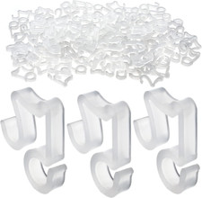 100 Pcs Outdoor Light Clips Hooks for Outdoor String Lights Gutter 100Pcs Clear