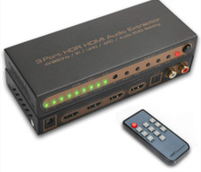 3 Port HDR HDMI Audio Extractor 4K 60Hz/IR/UHD/ ARC/ Audio EDID setting Three