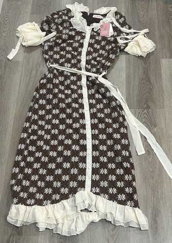 NWT Ivy City Co Becca Crochet Dress in Brown Floral - Size L - 第 1/8 張圖片