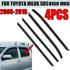 4pcs Window Glass Seals 4 Door Weather Strip For Toyota Hilux 2004-2015 Black