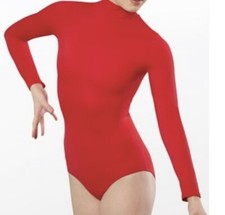Mock Neck Long Sleeve Leotard Red Wiseman New SA