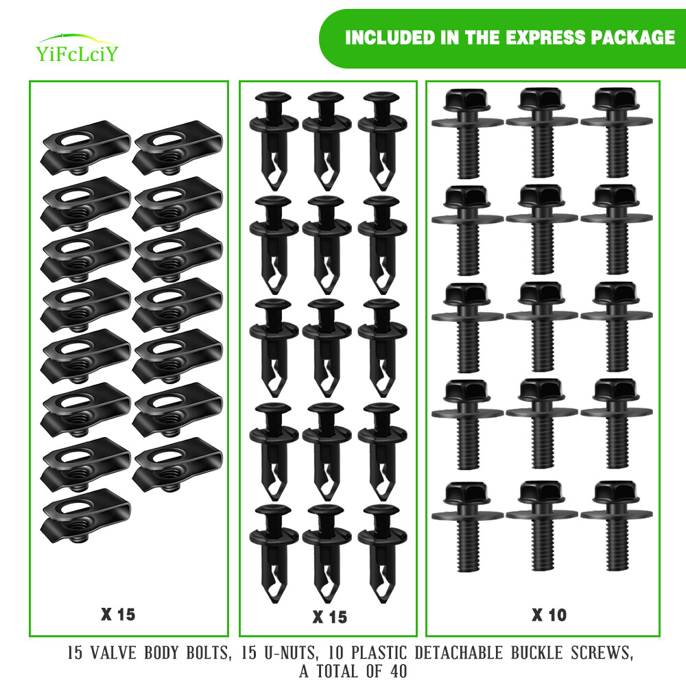 40pcs For Ford Body Bolts U-nut Clips Engine Under Cover Splash Shield Guard