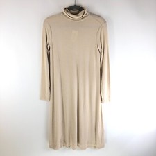 Style & Co Sweater Dress Turtleneck Midi Long Sleeve Stretch Beige XS