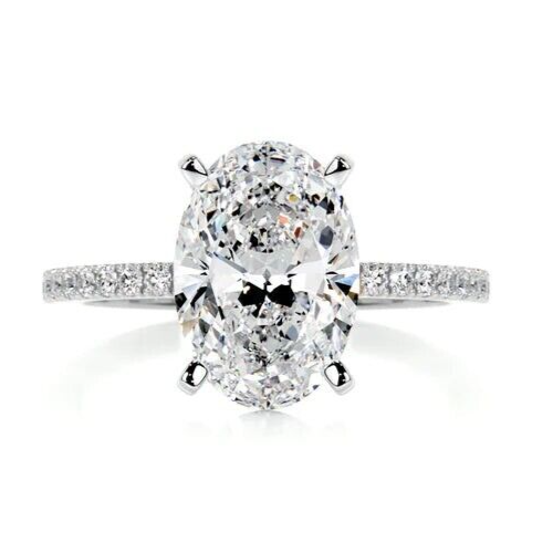 Moissanite Engagement Ring Handmade in 925 Sterling Silver-image