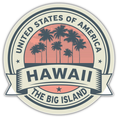 10cm Auto-Aufkleber Sticker Decal Laptop Farbe bunt Hawaii USA Staat Retro H328