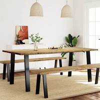 Esstisch Massivholz Akazie 200X90X75 Cm Rechteckig Esszimmertisch