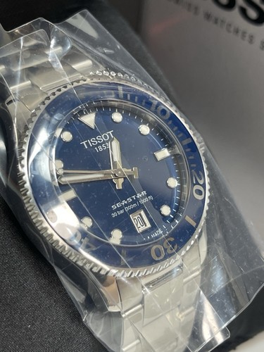 TISSOT SEASTAR 1000 36MM BLUE DIAL Men's WATCH T1202101104100