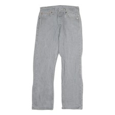 LEVI'S 501 Herren Jeans Blau Regular Gerade Denim Hell W30 L30 Klassisch Passend