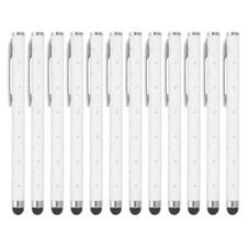 12 Pcs Bling Crystal Stylus Pens for Touch Screens, White