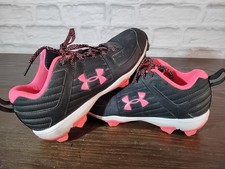 UNDER ARMOUR-Leadoff Girls Size 5Y Pink Black 3022072-002