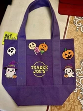 Trader Joe Mini Canvas Tote Bag Halloween Custom Hand Drawn Bag
