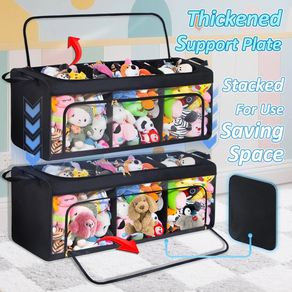 Caja de Juguetes Grande Diseño Transparente, Almacenamiento de Cofre de Juguete Duradero Hace Juguetes Transparentes... Foto 4 de 4