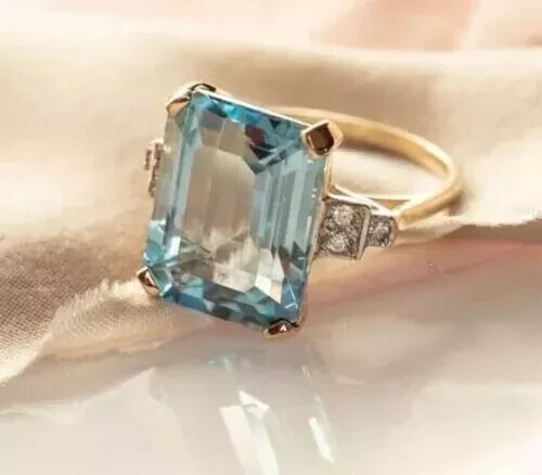Bague De Fiançailles Simulée Plaqué Or Jaune 14k - Pierre Marquise 2 Ct - Argent 925 Fait Main