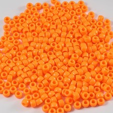 Gxueshan 1000 Pcs Acrylic Single Color Pony Beads 6x9mm Small, ORANGE