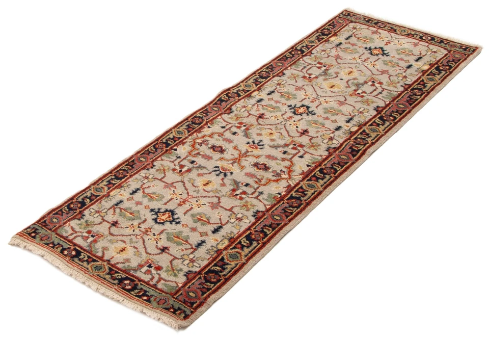 Alfombra de corredor tradicional oriental de lana 2'8" x 8'1" vintage anudada a mano Foto 4 de 4