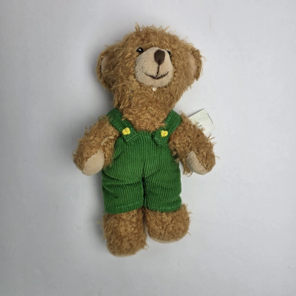 PBC Corduroy Bear Plush 2008 Green Overalls Yellow Buttons Stuffed Animal Toy - Image 2 of 4