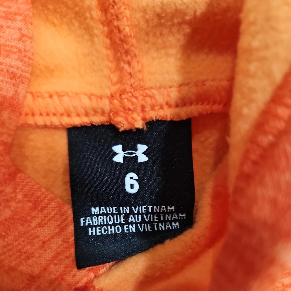 Sudadera con capucha naranja Under Armour para niños con mangas largas talla 6 Foto 3 de 4