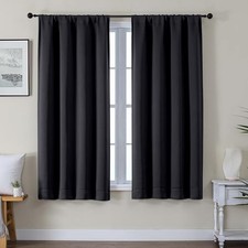 out Curtains for Bedroom 63 Inch Length - Thermal 40"W x 63"L Pack of 2 Black
